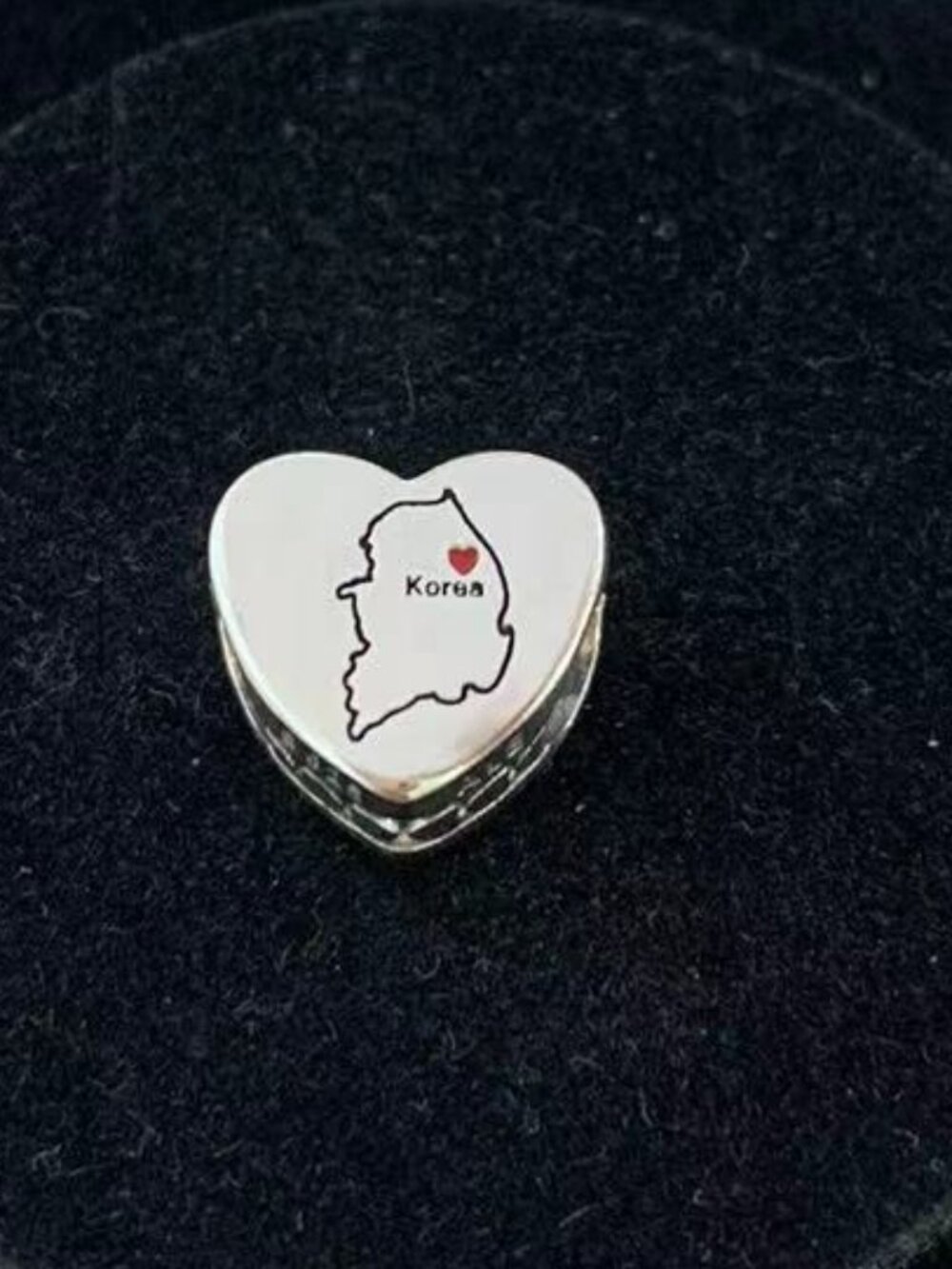 Pandora KOREA Map Charm Heart Bead Charm S925 Silver